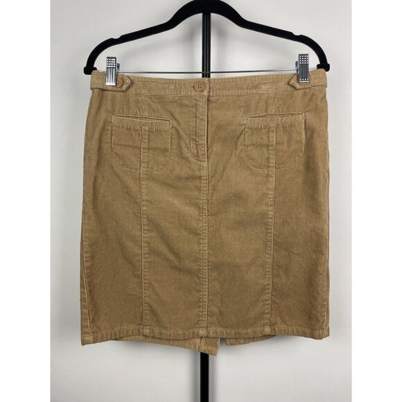 Ann Taylor Loft Tan Corduroy Soft Flap Pocket Mini Skirt Size 6 - Picture 1 of 8